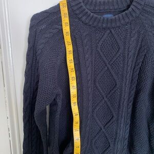 100% cotton GAP Black Cable-Knit Crewneck Summer Sweater